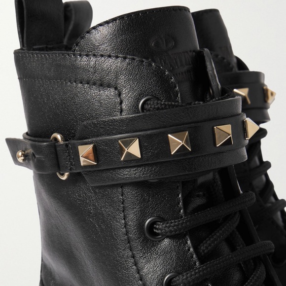 Valentino rock stud leather combat boots - Picture 10 of 12